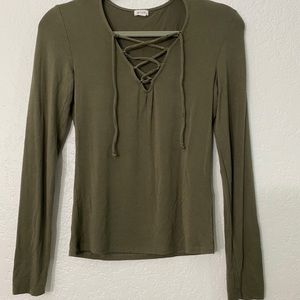 Garage Olive Green Long Sleeve